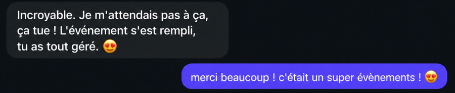 Témoignage client par message