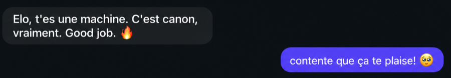 Témoignage client par message