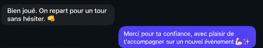 Témoignage client par message